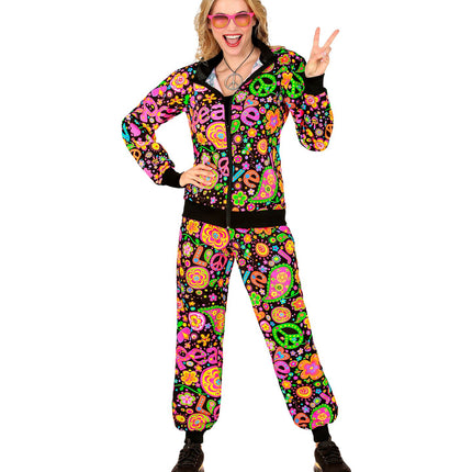 Trainingsanzug Hippie Neon Peace & Love Kostüm