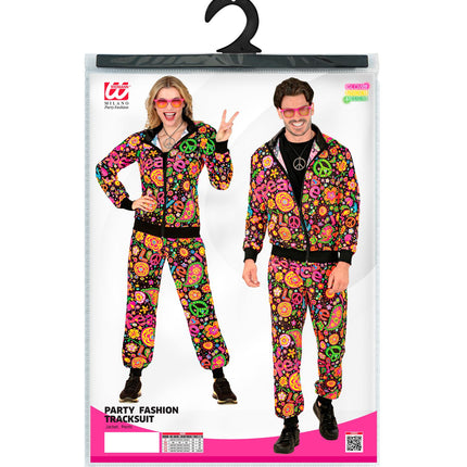 Trainingsanzug Hippie Neon Peace & Love Kostüm