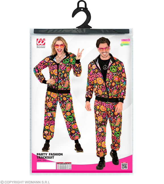 Trainingsanzug Hippie Neon Peace & Love Kostüm