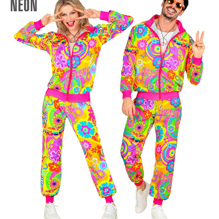 Trainingsanzug Hippie Neon Groovy Love Kostüm