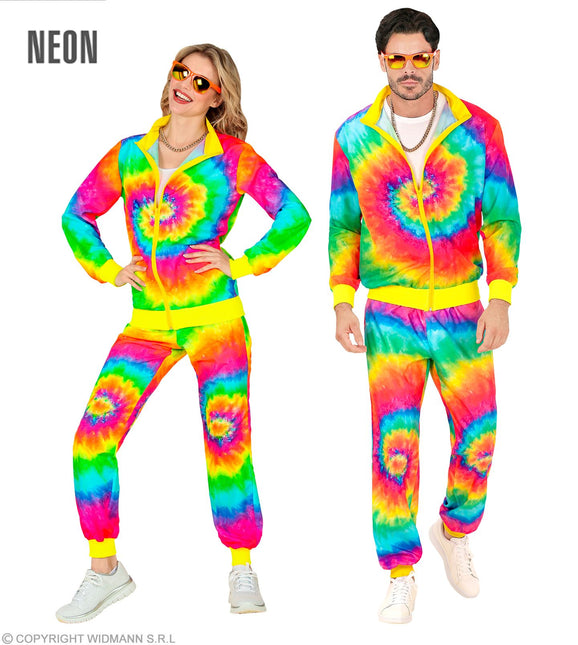 Trainingsanzug Hippie Neon Tie Dye Kostüm