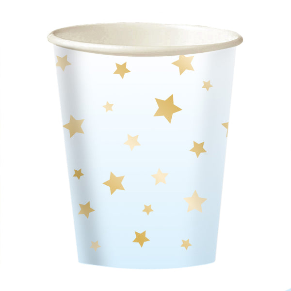 Blaue Becher Goldene Sterne 250ml 8 Stk.