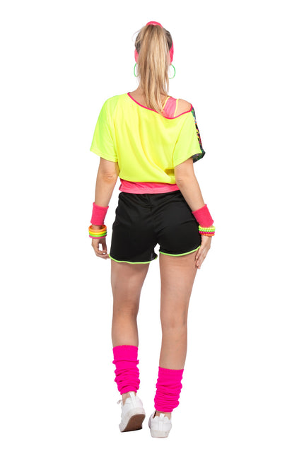 80er Jahre Aerobic-Set Neon