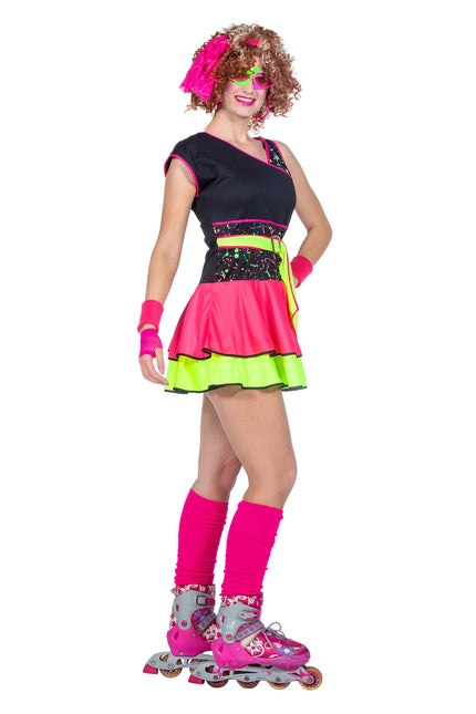 80er Jahre Kleid neon