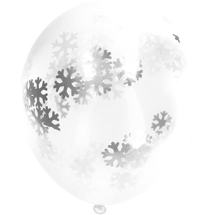 Konfetti Ballons Schneeflocken 30cm 4Stk