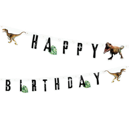 Dinosaurier Buchstabengirlande Happy Birthday 2m