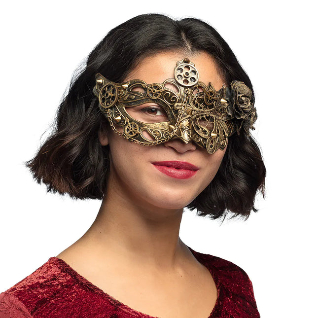 Steampunk Augenmaske Gold