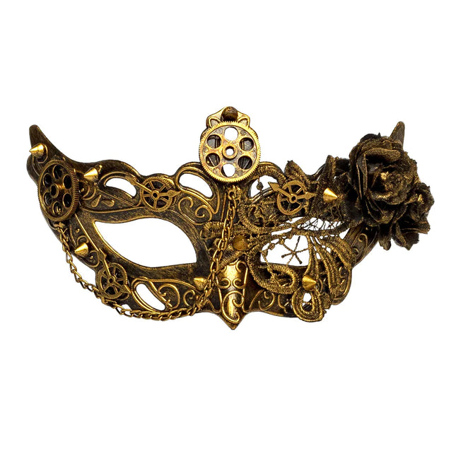 Steampunk Augenmaske Gold