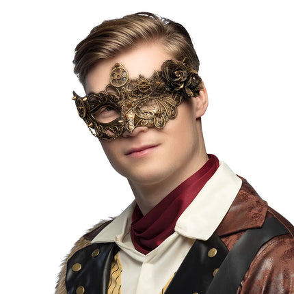 Steampunk Augenmaske Gold