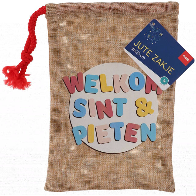 Handout-Tasche Welcome Saint und Pieten Jute