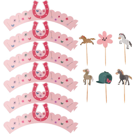 Pferd Cupcake Toppers 12 Stück