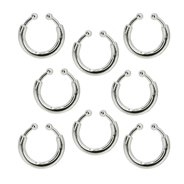 Halloween Fake Piercing Silber 8Stück