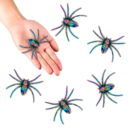 Halloween Spinnennetz mit Spinne 5,5cm 6Stk.