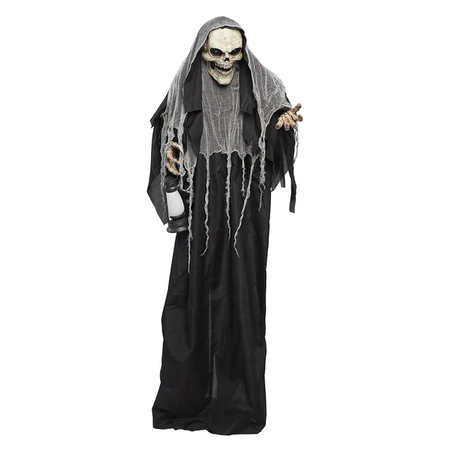 Halloween Puppe Glänzender Sensenmann 1,8m