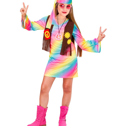 Hippie Girl Regenbogen Kostüm Kind