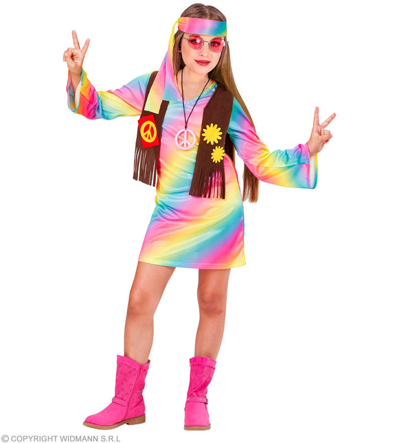 Hippie Girl Regenbogen Kostüm Kind