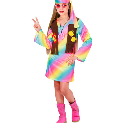 Hippie Girl Regenbogen Kostüm Kind