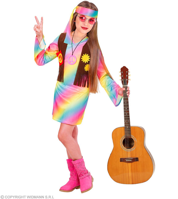 Hippie Girl Regenbogen Kostüm Kind