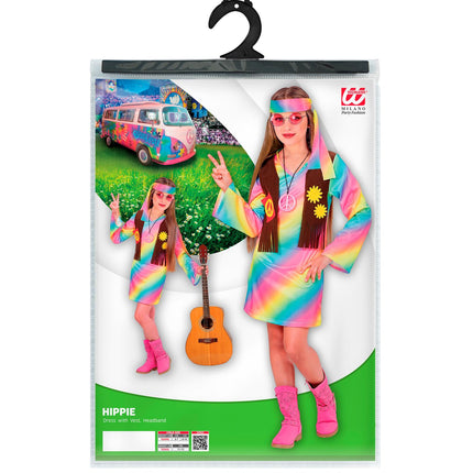 Hippie Girl Regenbogen Kostüm Kind