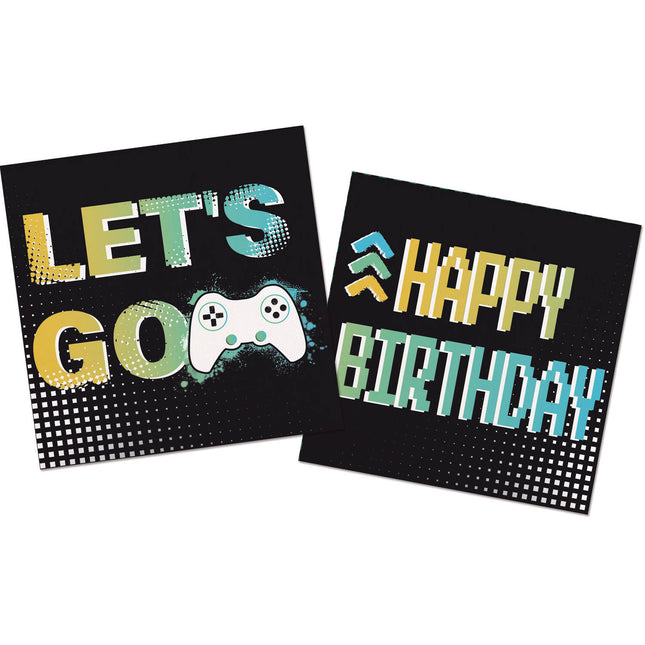 Servietten Happy Birthday Gaming Party 33cm 20Stück