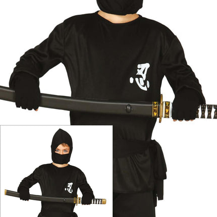 Ninja Anzug Kind Schwarz