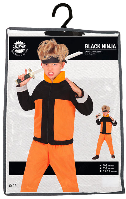 Ninja Kostüm Junge Orange Schwarz