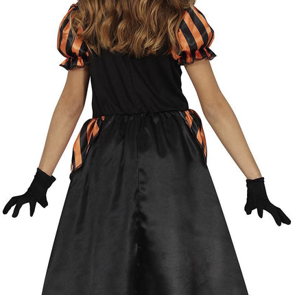 Hexe Halloween Kostüm Mädchen Kürbis Orange