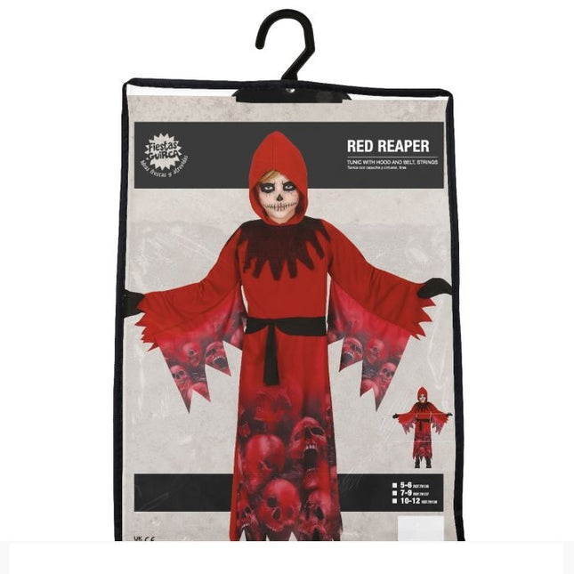 Totenkopf Halloween Kostüm Kind Rot