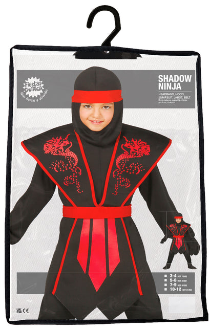 Ninja Anzug Kind Roter Schatten