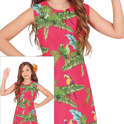 Hawaii Kleid Tropisch Rosa Mädchen