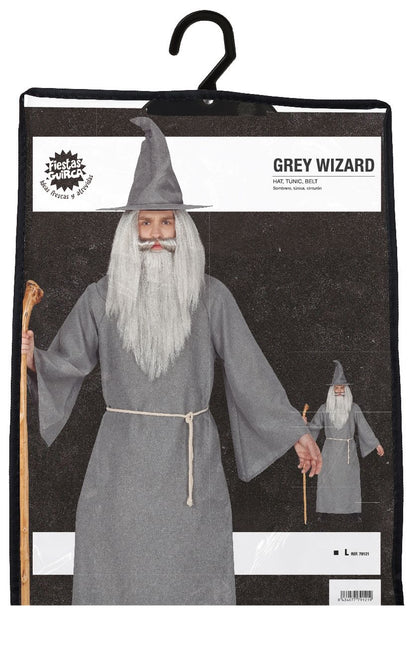 Wizard Kostüm Männer Grau L