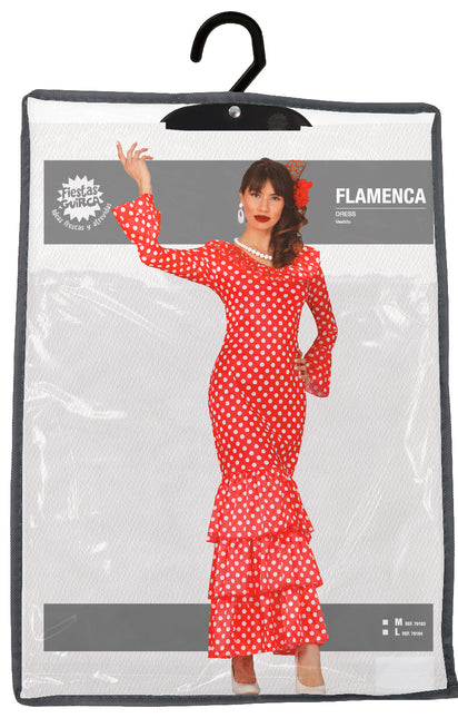 Spanisches Kleid Flamenco Weiß gepunktet