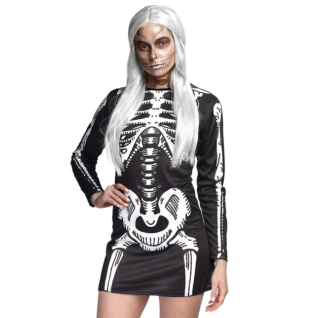 Halloween Kleid Damen Skelett