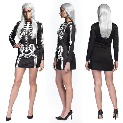 Halloween Kleid Damen Skelett