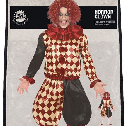 Horror Clown Halloween Kostüm Männer Rot