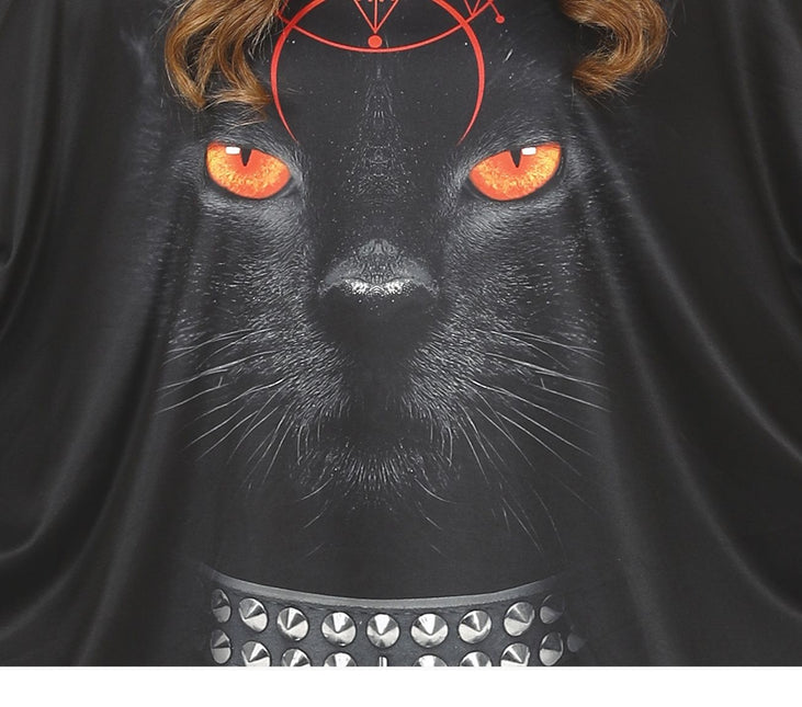 Katze Halloween Poncho Damen