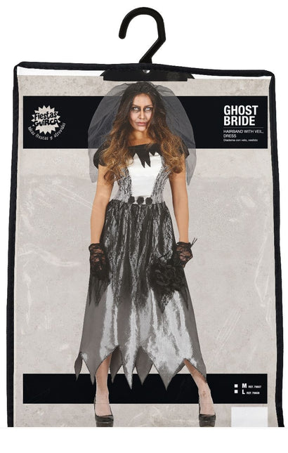 Geisterbraut Halloween Kostüm Damen Schwarz