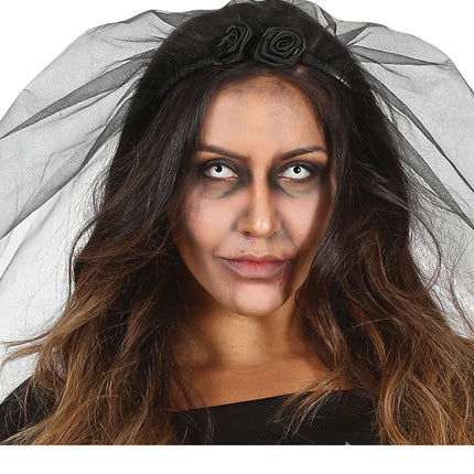 Geisterbraut Halloween Kostüm Damen Schwarz