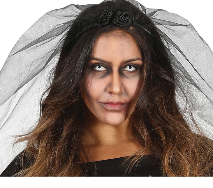 Geisterbraut Halloween Kostüm Damen Schwarz