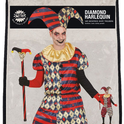 Harlekin Halloween Kostüm Männer Diamant