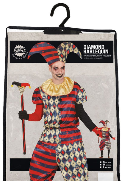 Harlekin Halloween Kostüm Männer Diamant