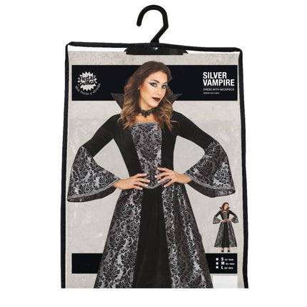 Vampire Halloween Kleid Damen Silber