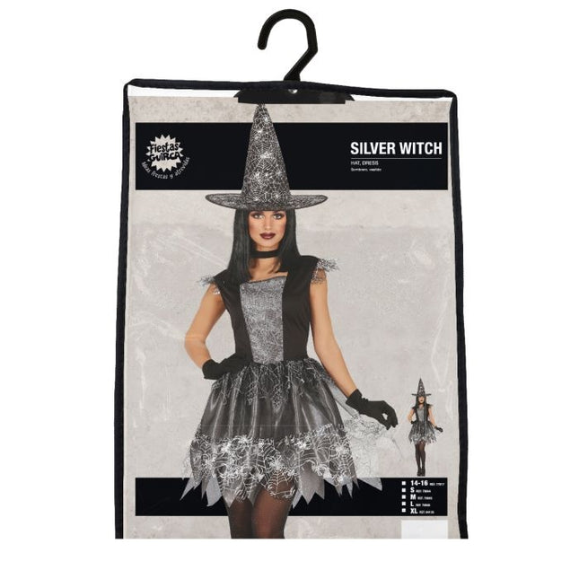 Hexe Halloween Kostüm Damen Silber