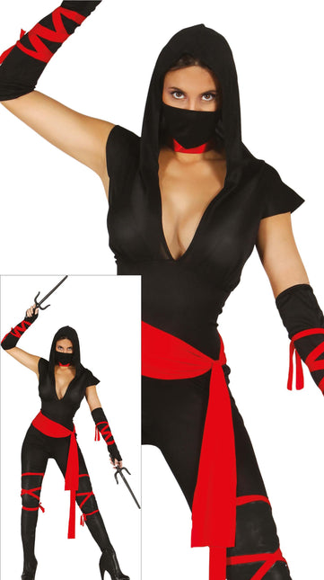 Ninja Kostüm Schwarz Damen