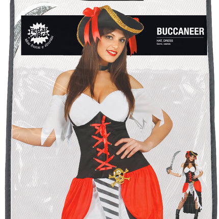 Piratenanzug Damen Rot Deluxe