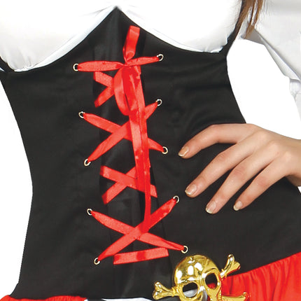 Piratenanzug Damen Rot Deluxe