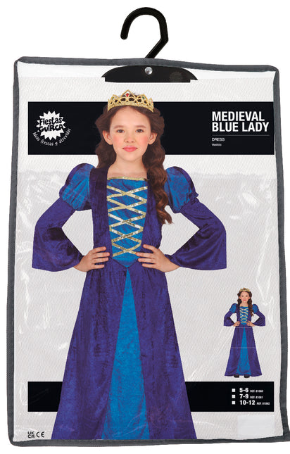 Medium Prinzessin Kostüm Blau Mädchen