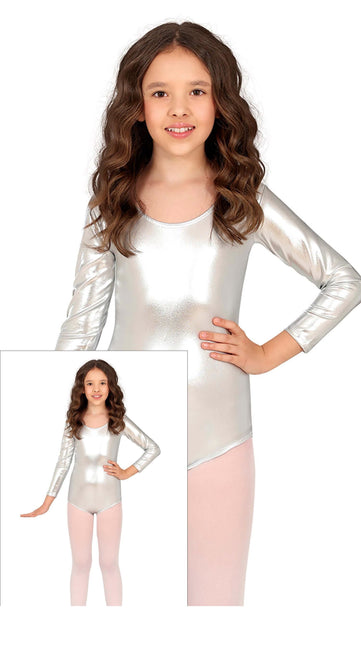 Trikot für Mädchen Silber Metallic