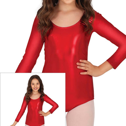 Mädchen Rot Metallic Trikot