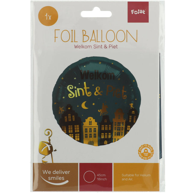 Heliumballon Willkommen Saint und Pete Leer 45cm